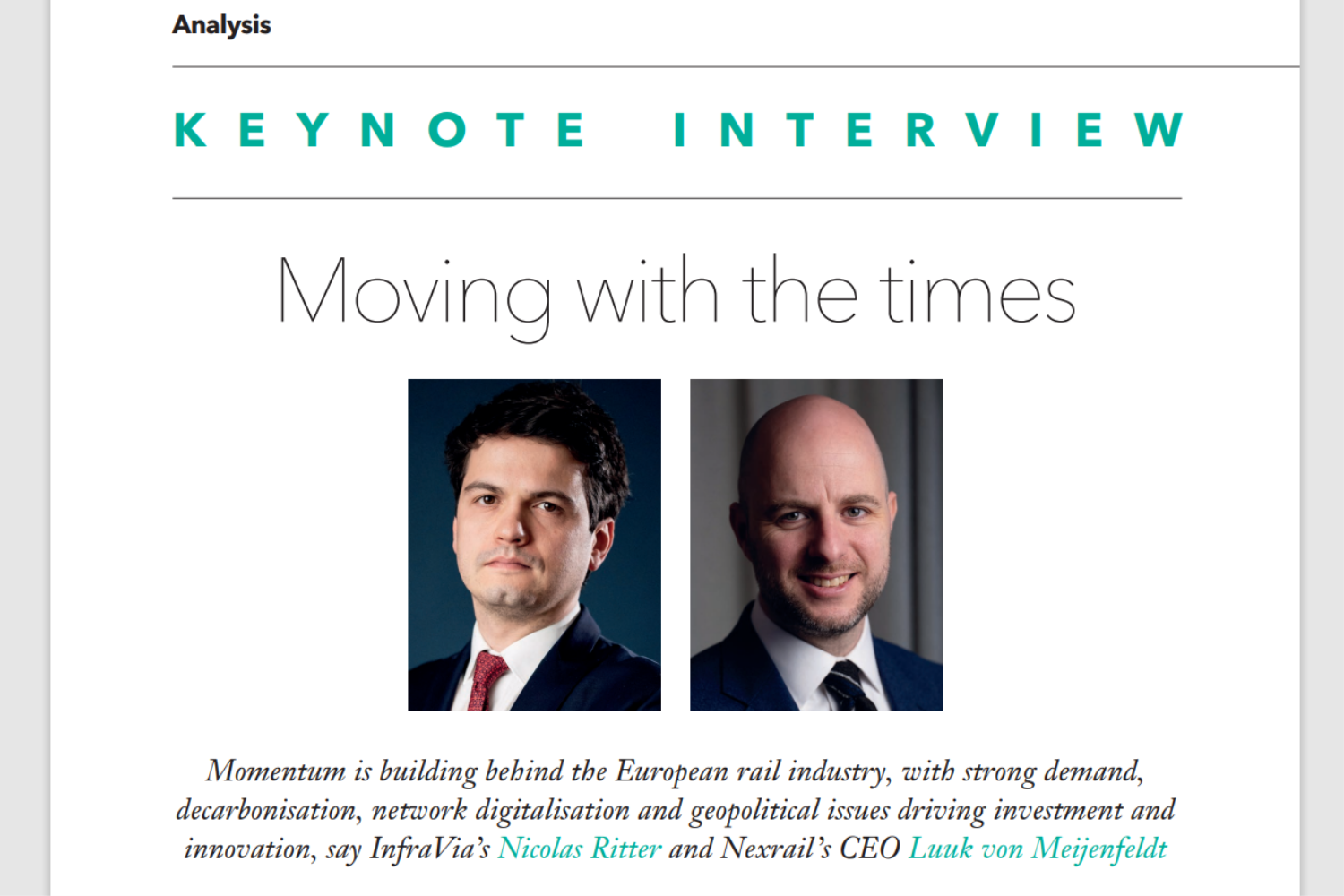 Co-interview with Infravia Capital Partners
